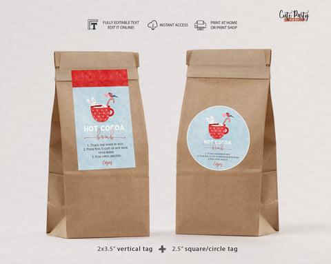 Valentine Hot Cocoa Bomb Gift Tag - Digital Download