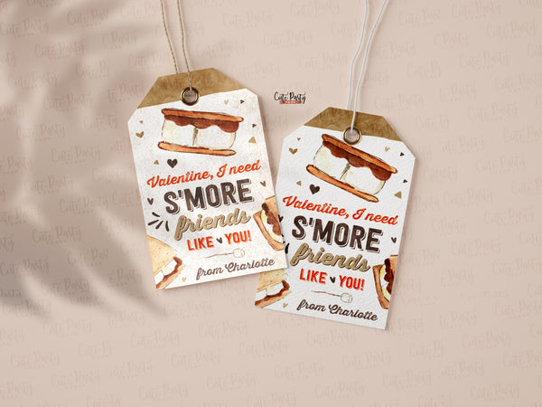 Valentine S'more friends like you Valentine's  Day Gift Tag - Digital Download