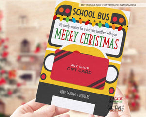  Christmas Bus Driver Gift Card Holder template