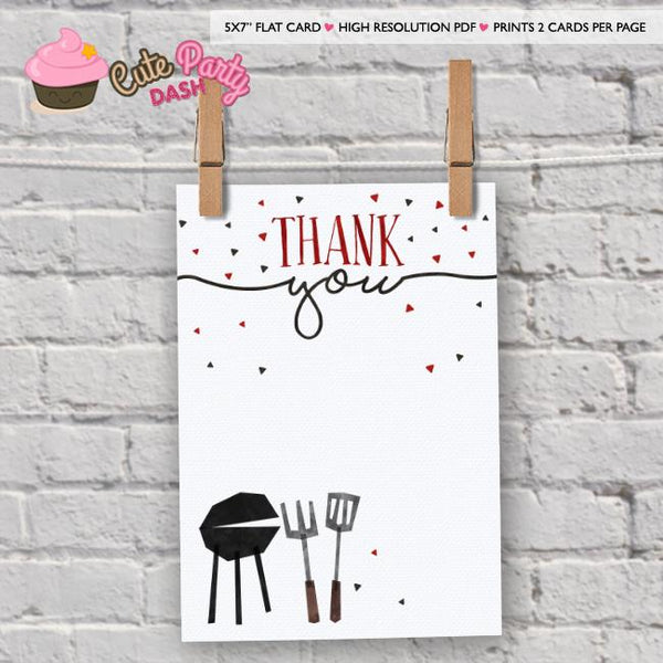 BBQ Baby Shower Diaper Raffle Printable Card - Digital Download - Cute Party Dash