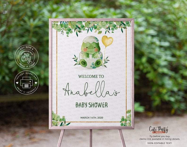 Cute Dinosaur Baby Shower invitation - Digital Download - Cute Party Dash
